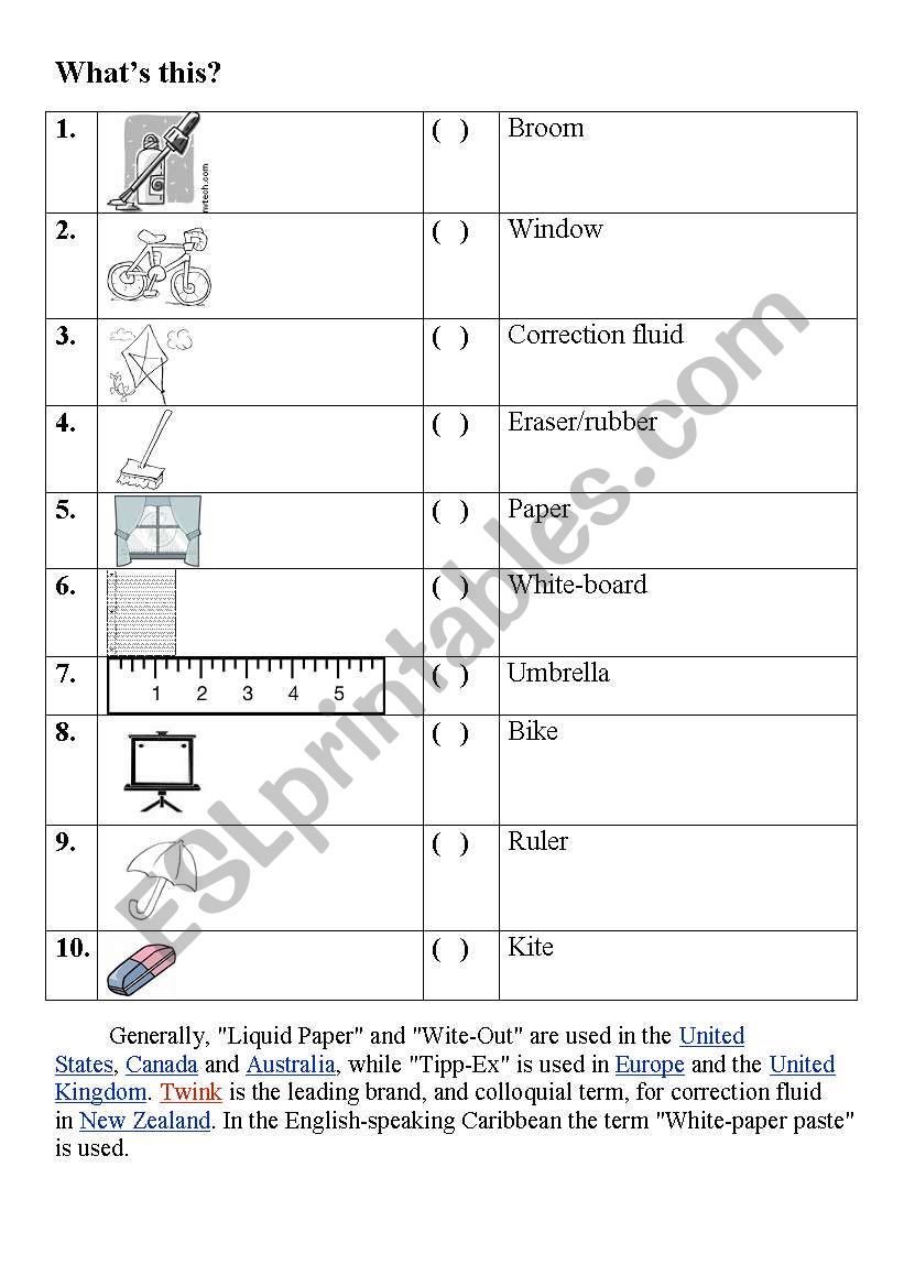 What is it? (2) worksheet