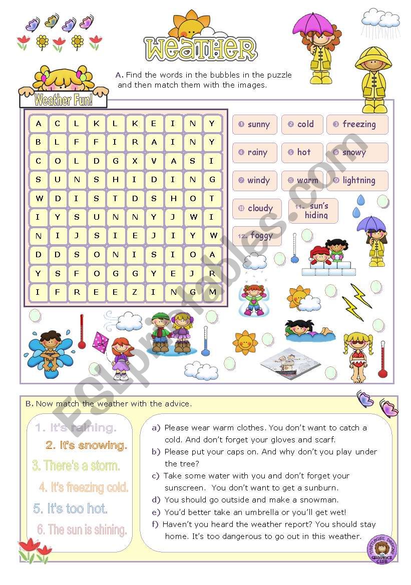 Weather Fun Activities for Elementary and Lower intermediate Stds.