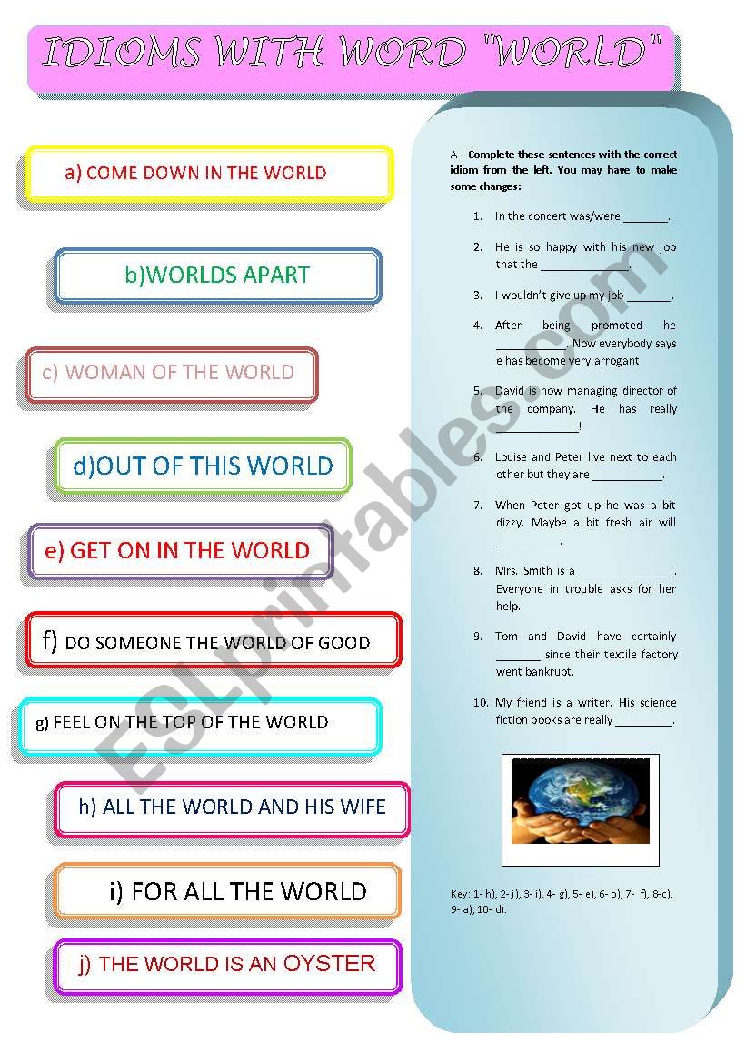 IDIOMS WITH THE WORD 