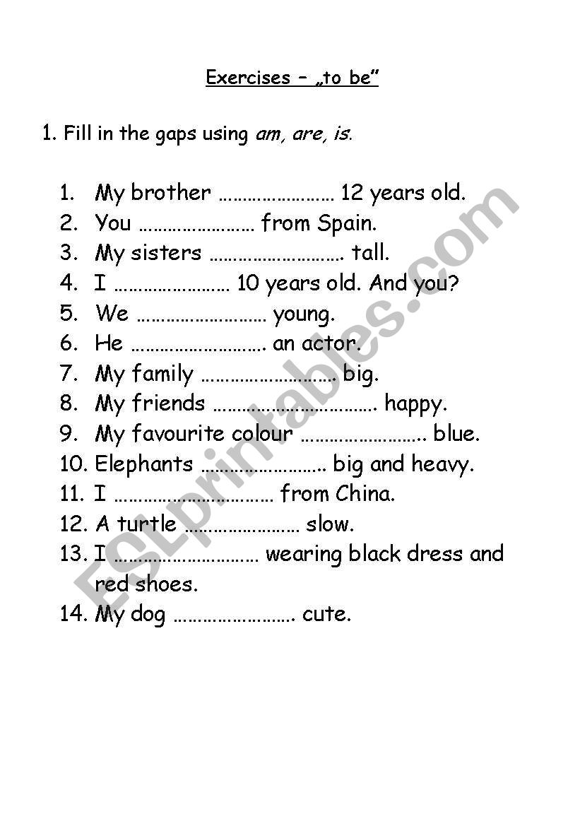 to be worksheet