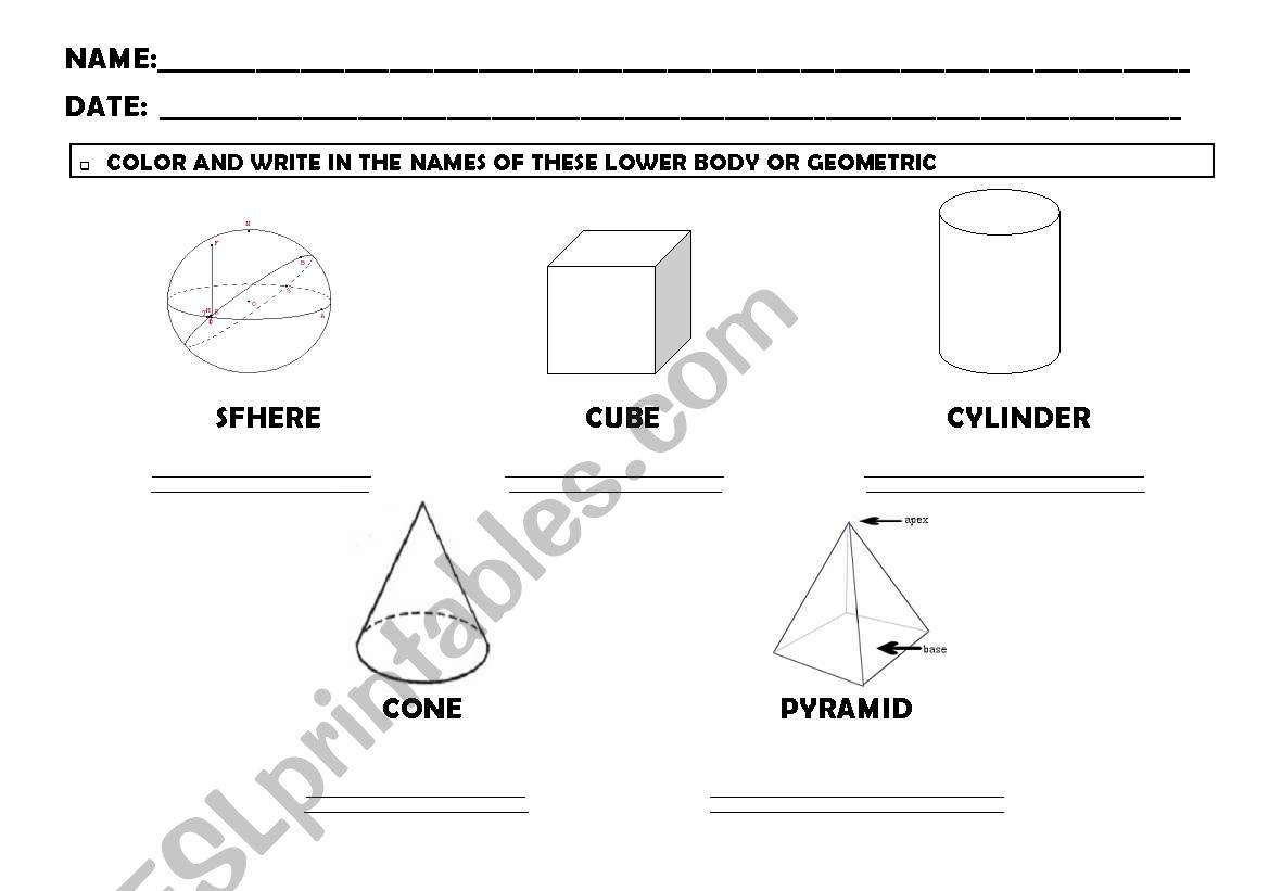 SOLID FIGURES worksheet