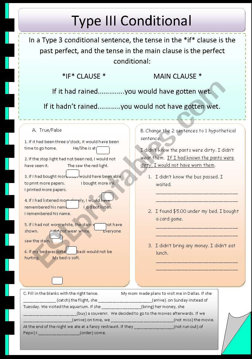 Conditional Type 3 worksheet