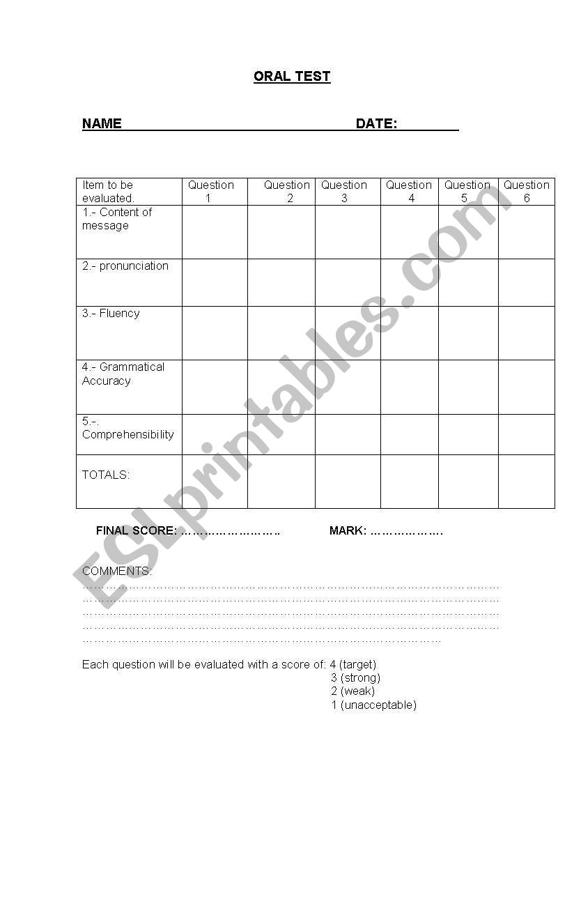 rubrica    worksheet