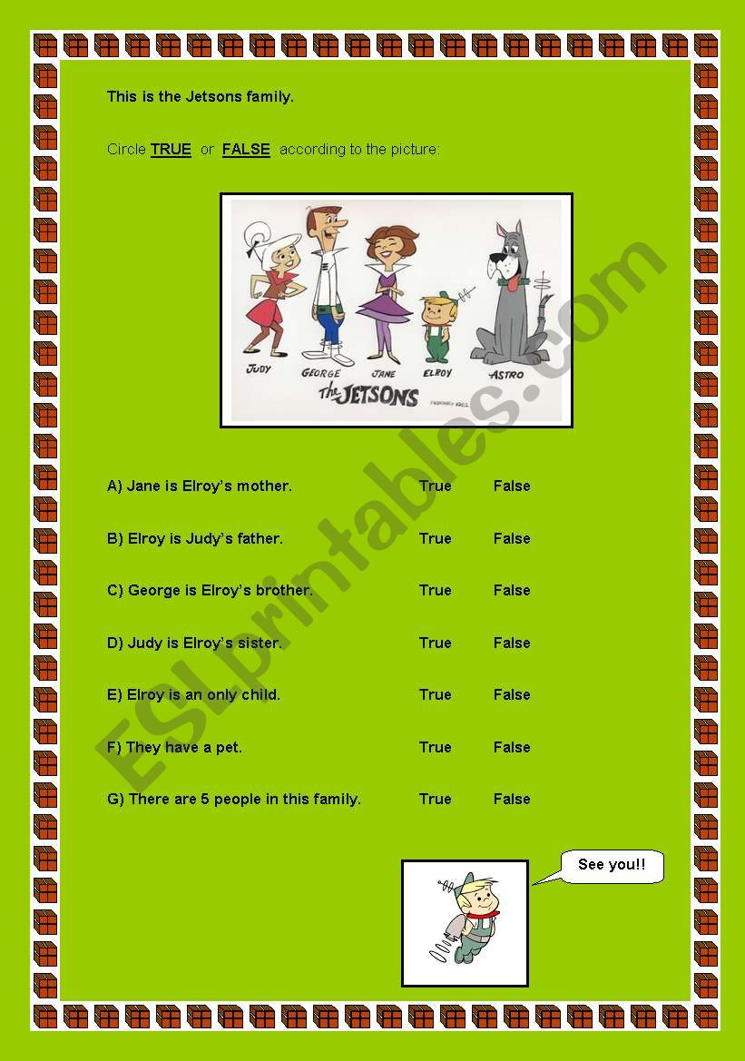 The Jetsons  worksheet