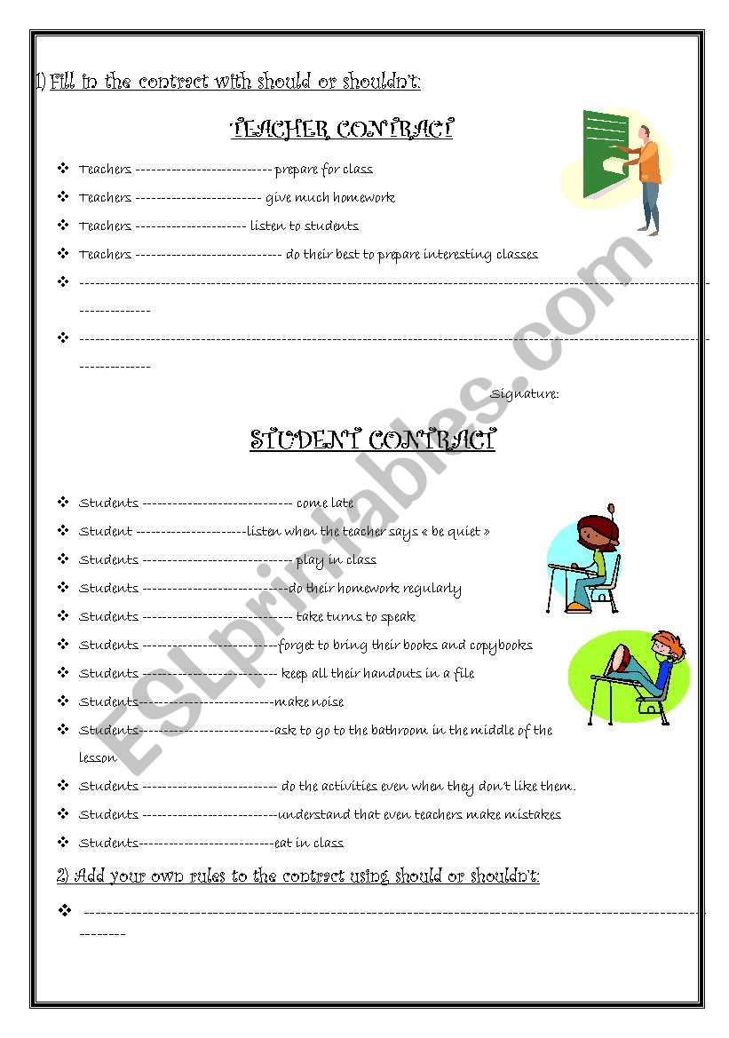 contract worksheet