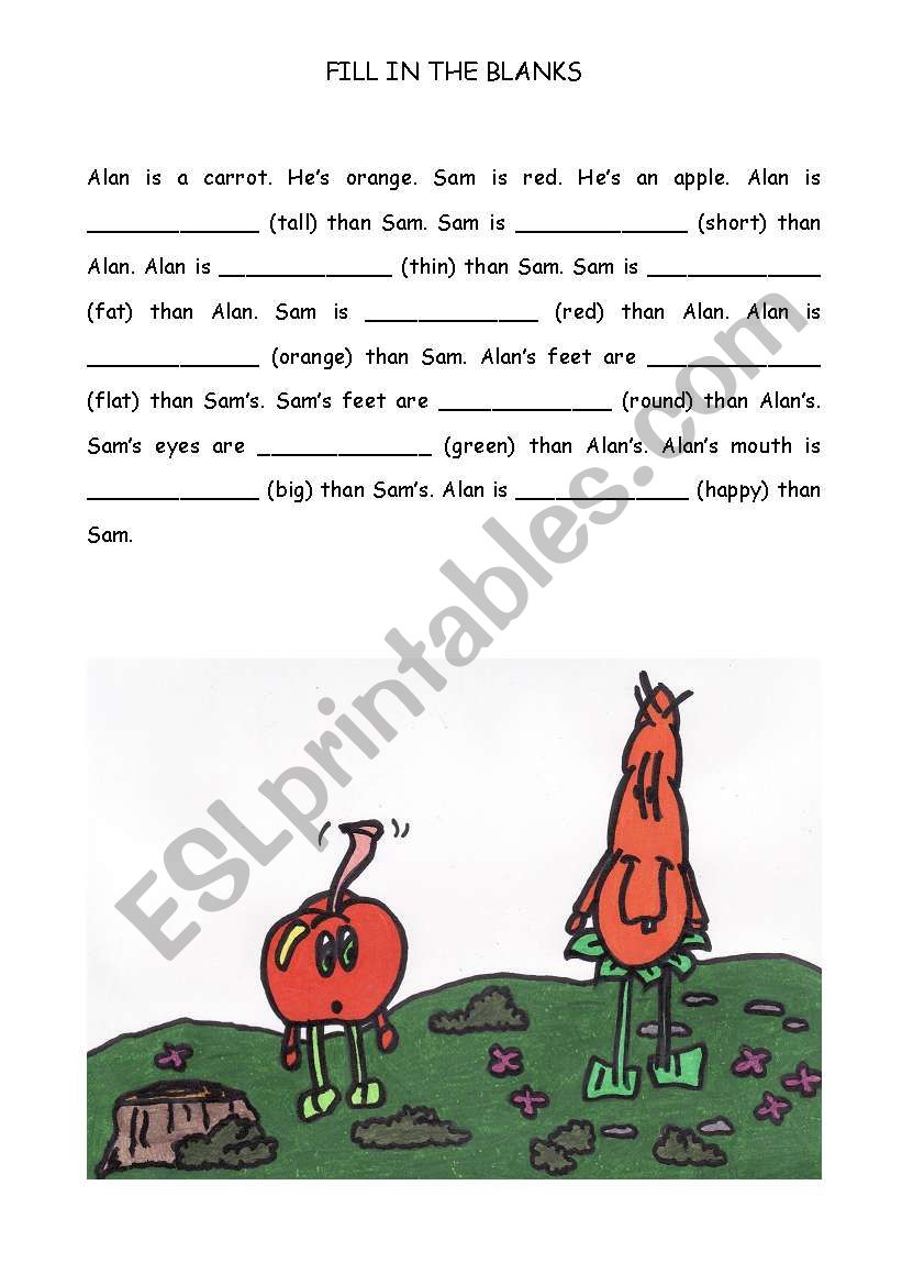 SAM AND ALAN ARE DIFFERENT worksheet