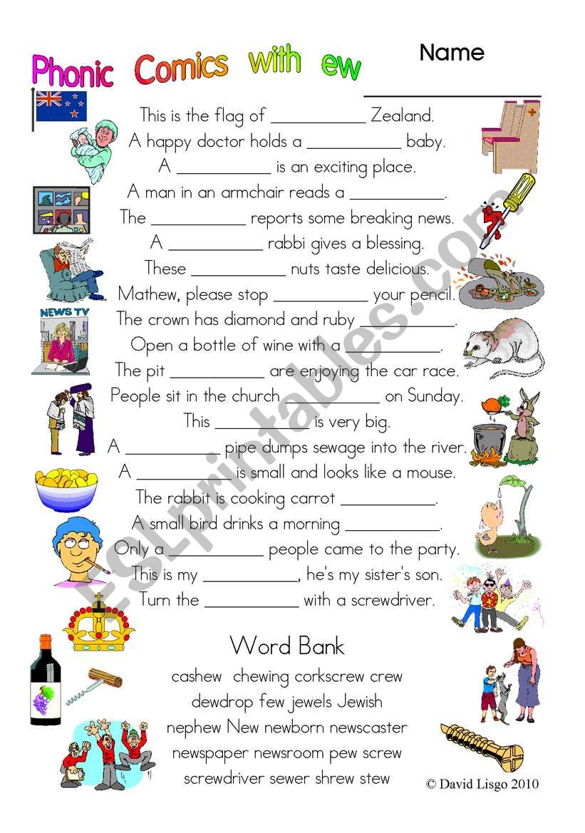 3 Pages Of Phonic Comics With Ew Worksheet Comic Dialogue