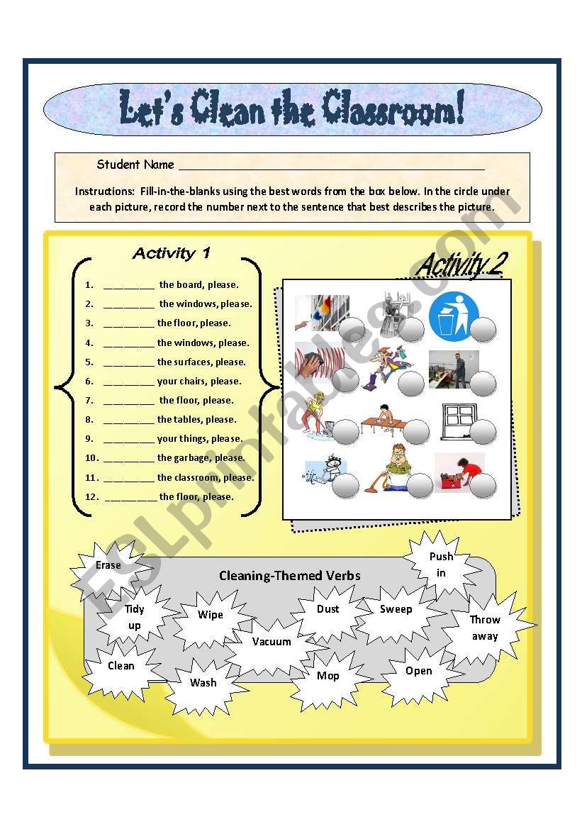 Classroom English: Lets Clean