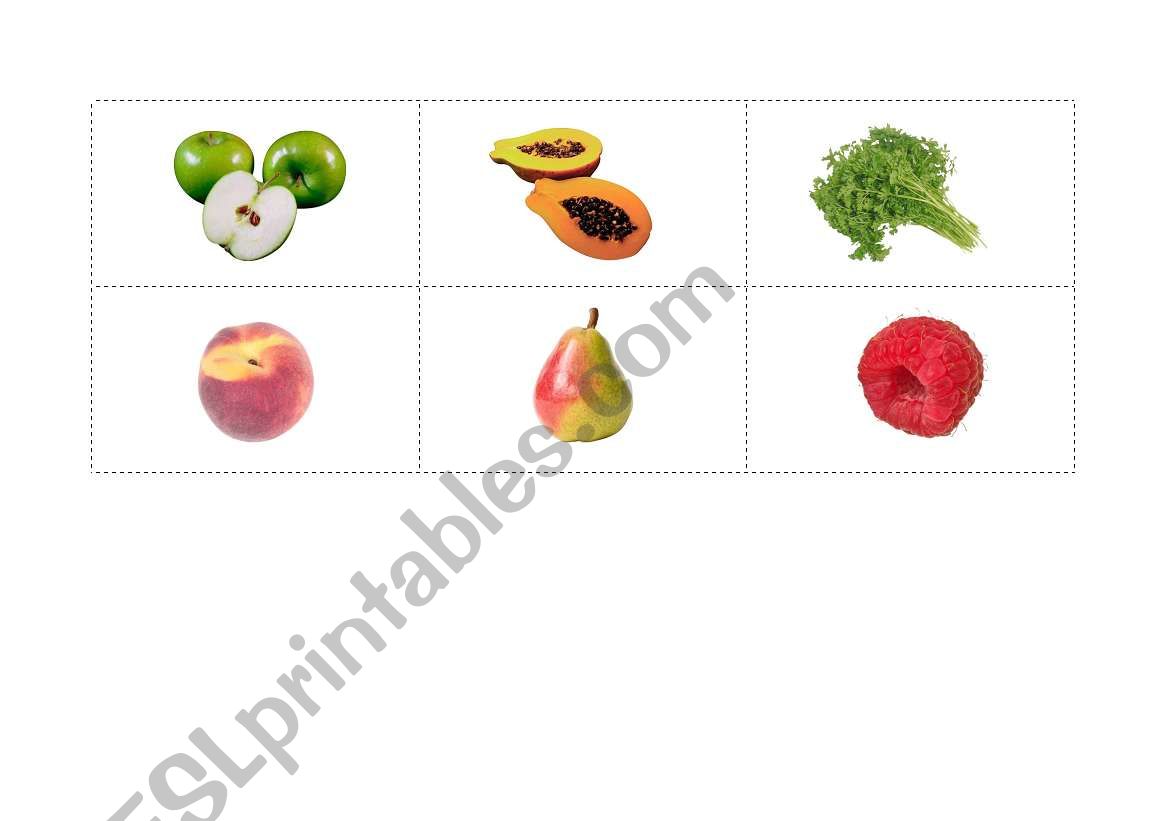 Fruit and Veg flashcards - page 2 of 3