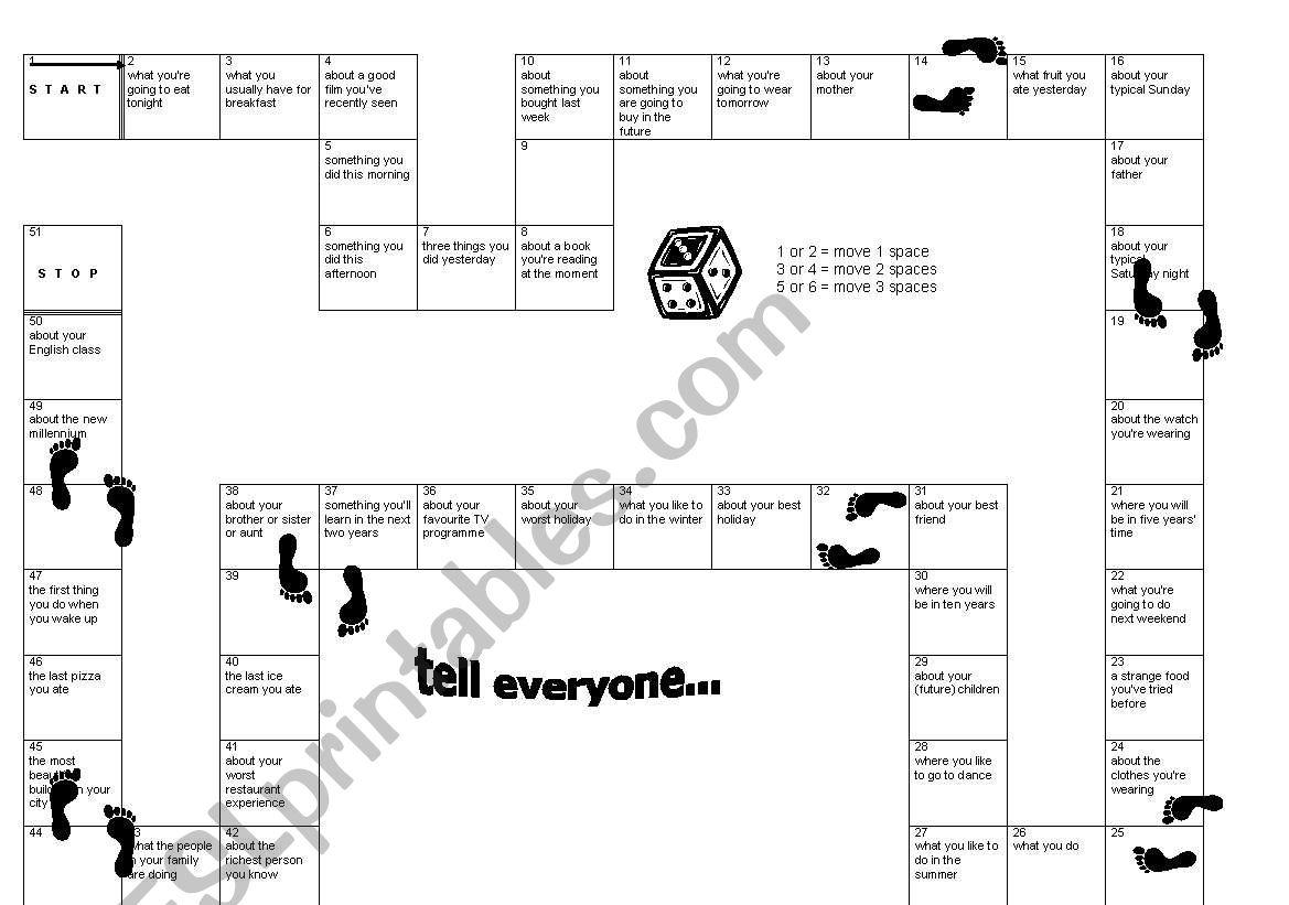 checking tense/ board game worksheet