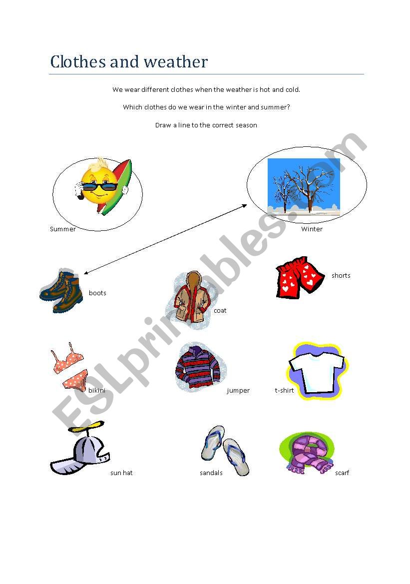 Clothes and Weatherr worksheet