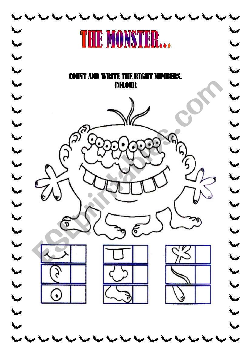 THE MONSTER worksheet