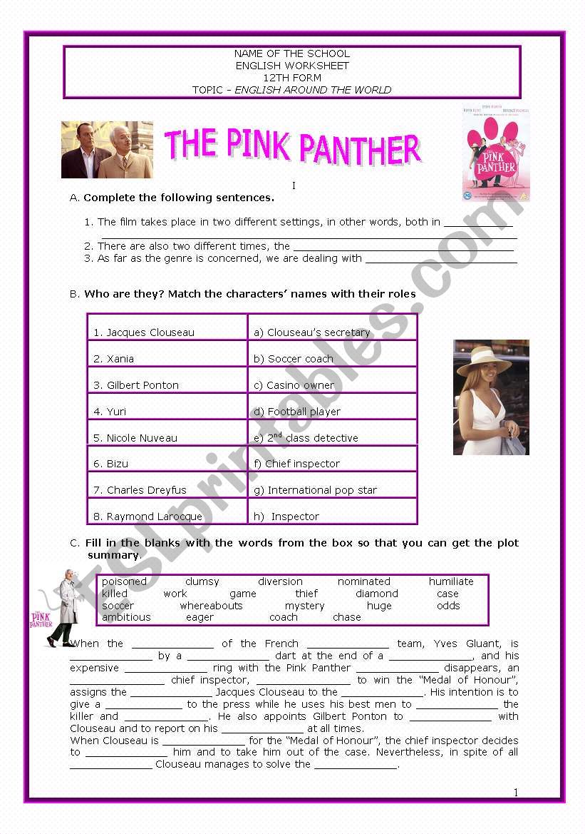 Film THE PINK PANTHER  (English worldwide)