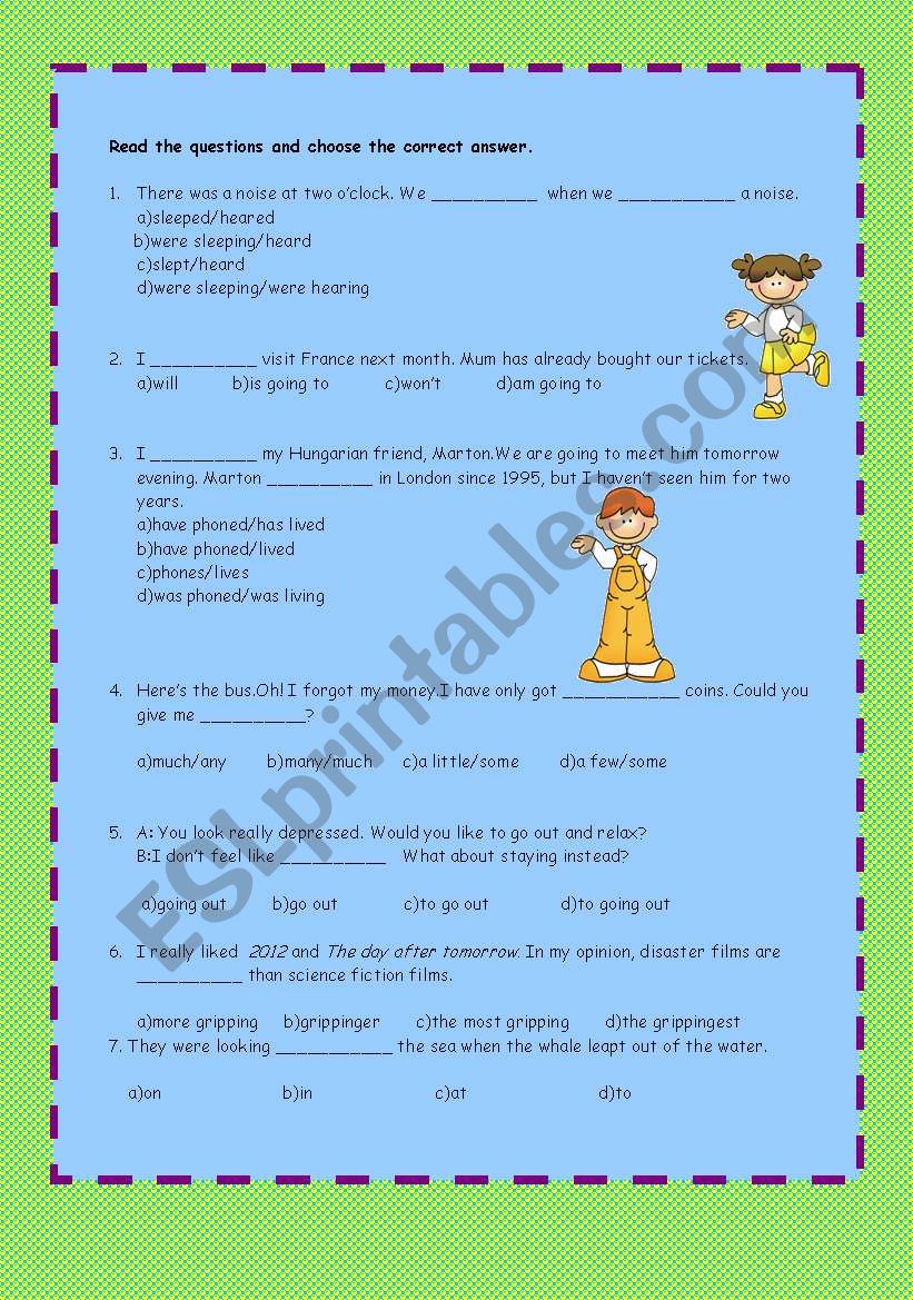 revision activities worksheet