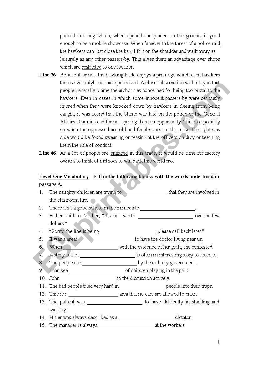 Reading Comprehension & Usage_Unit 1/3