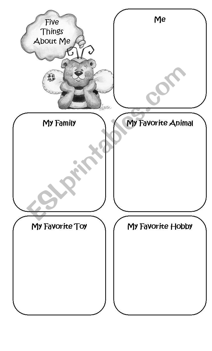 Five Things About me worksheet