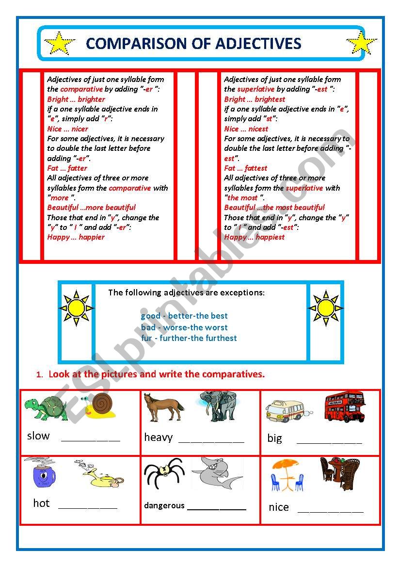 Comparatives worksheet