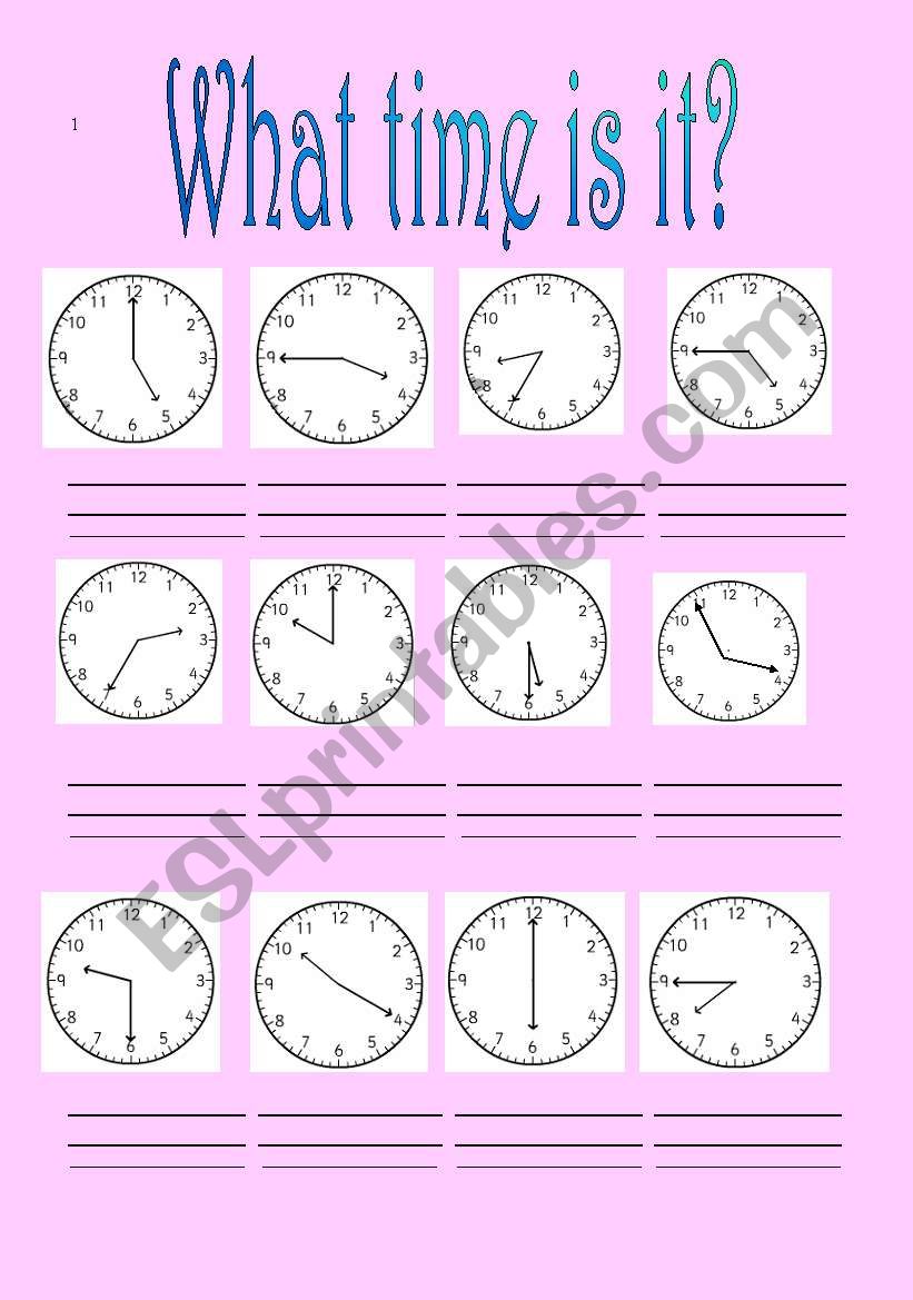 Time worksheet