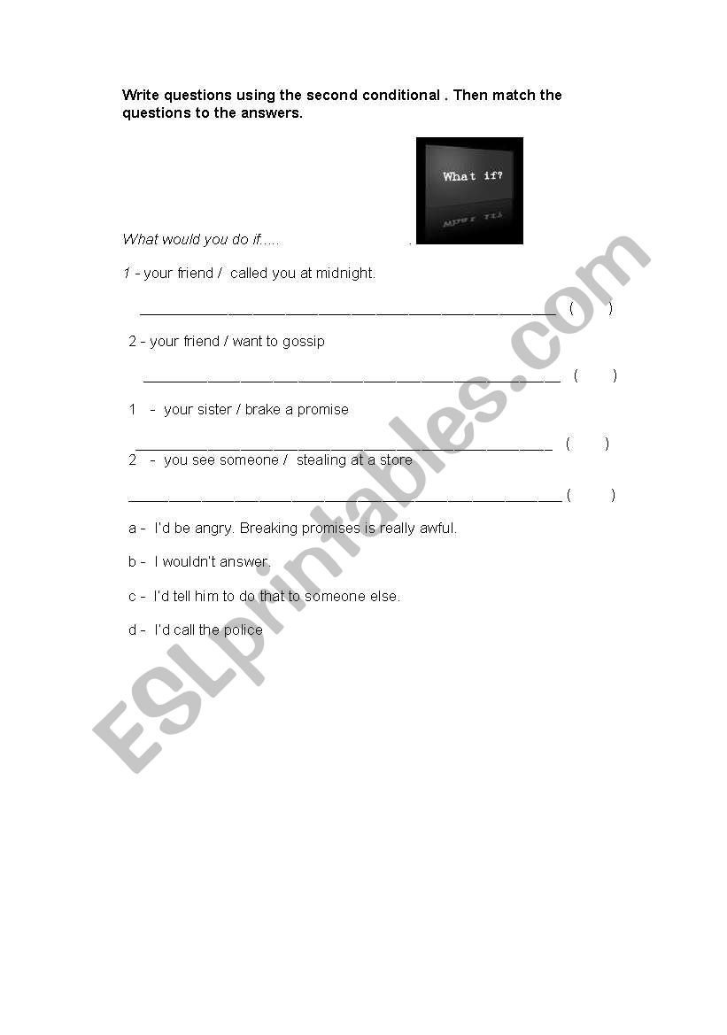 Second conditional worksheet