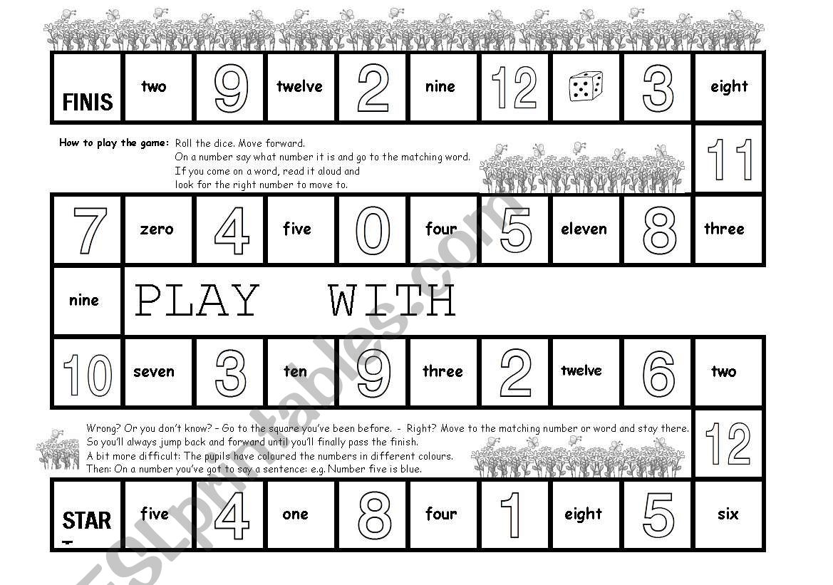 Play with numbers  - boardgame