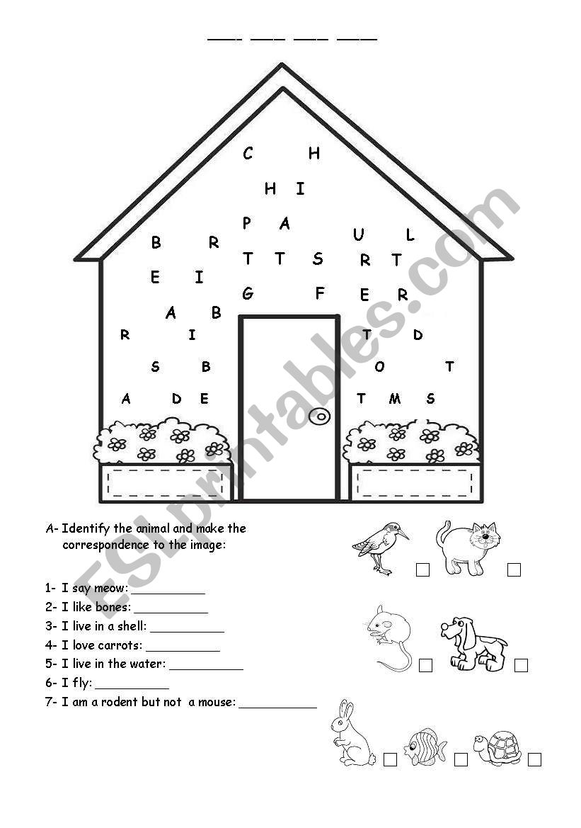 Pets worksheet