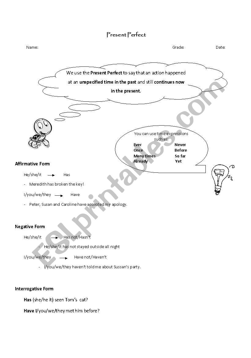English Worksheets Past Participle