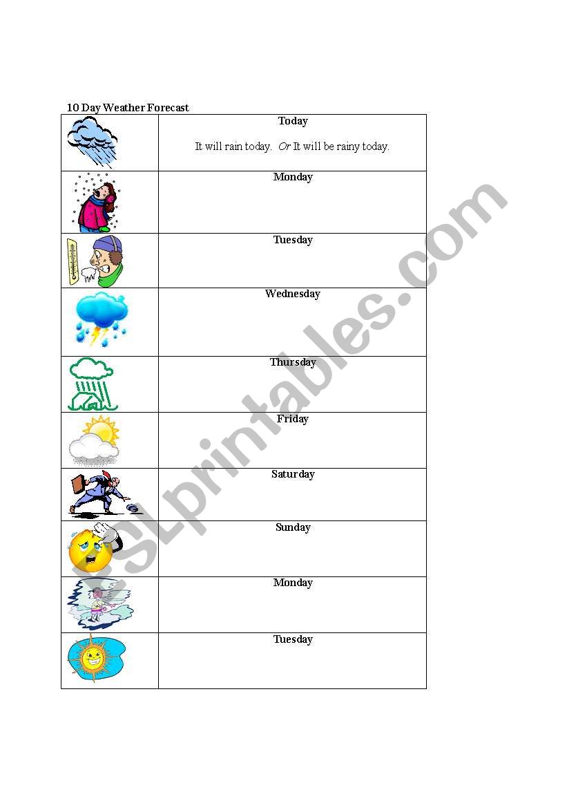 Weather worksheet worksheet