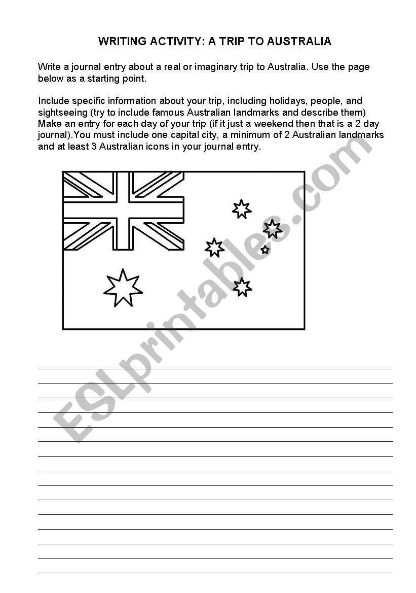 Visiting Australia worksheet