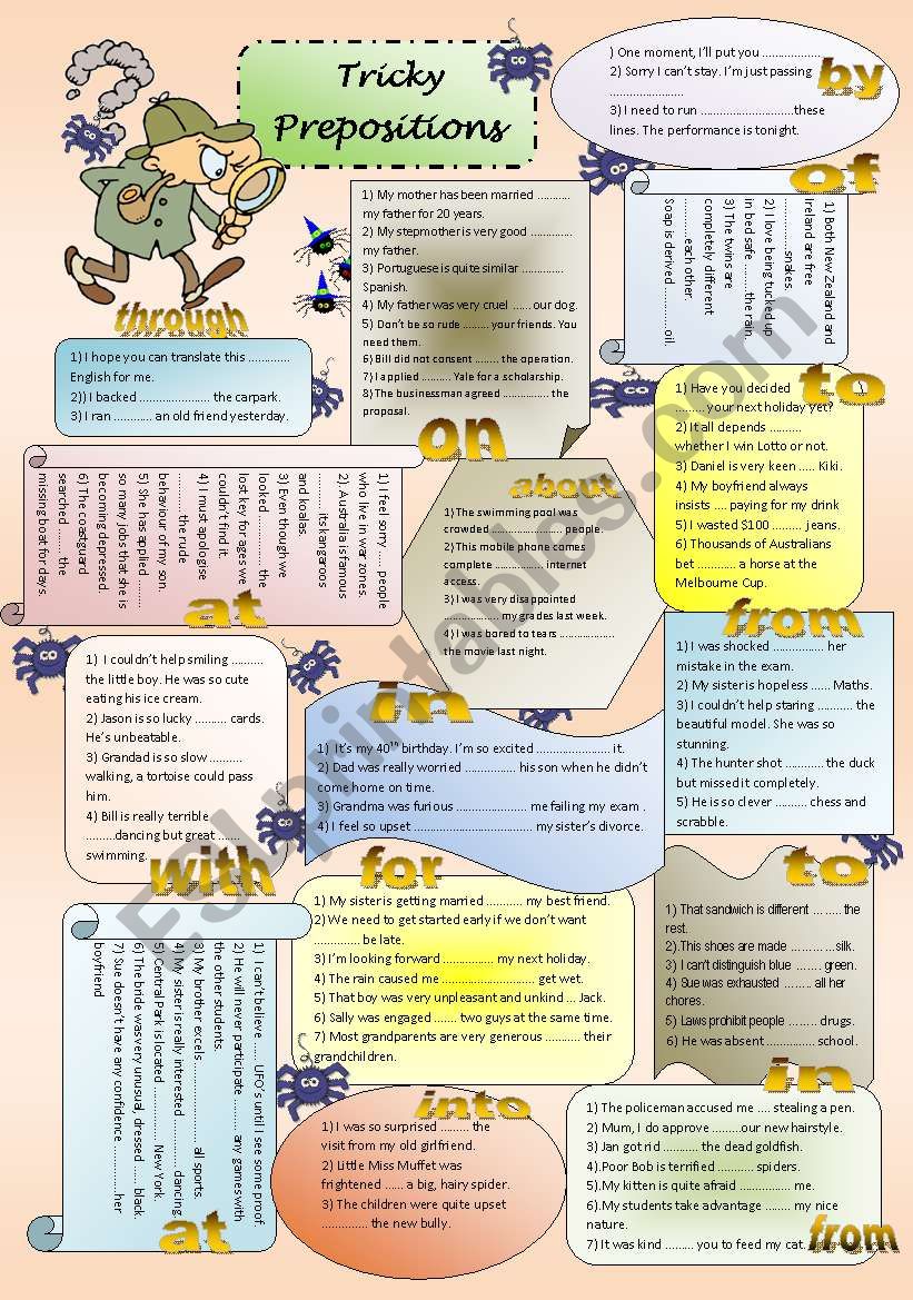 Help Dekky Detective withTricky Prepositions for Intermediate and above