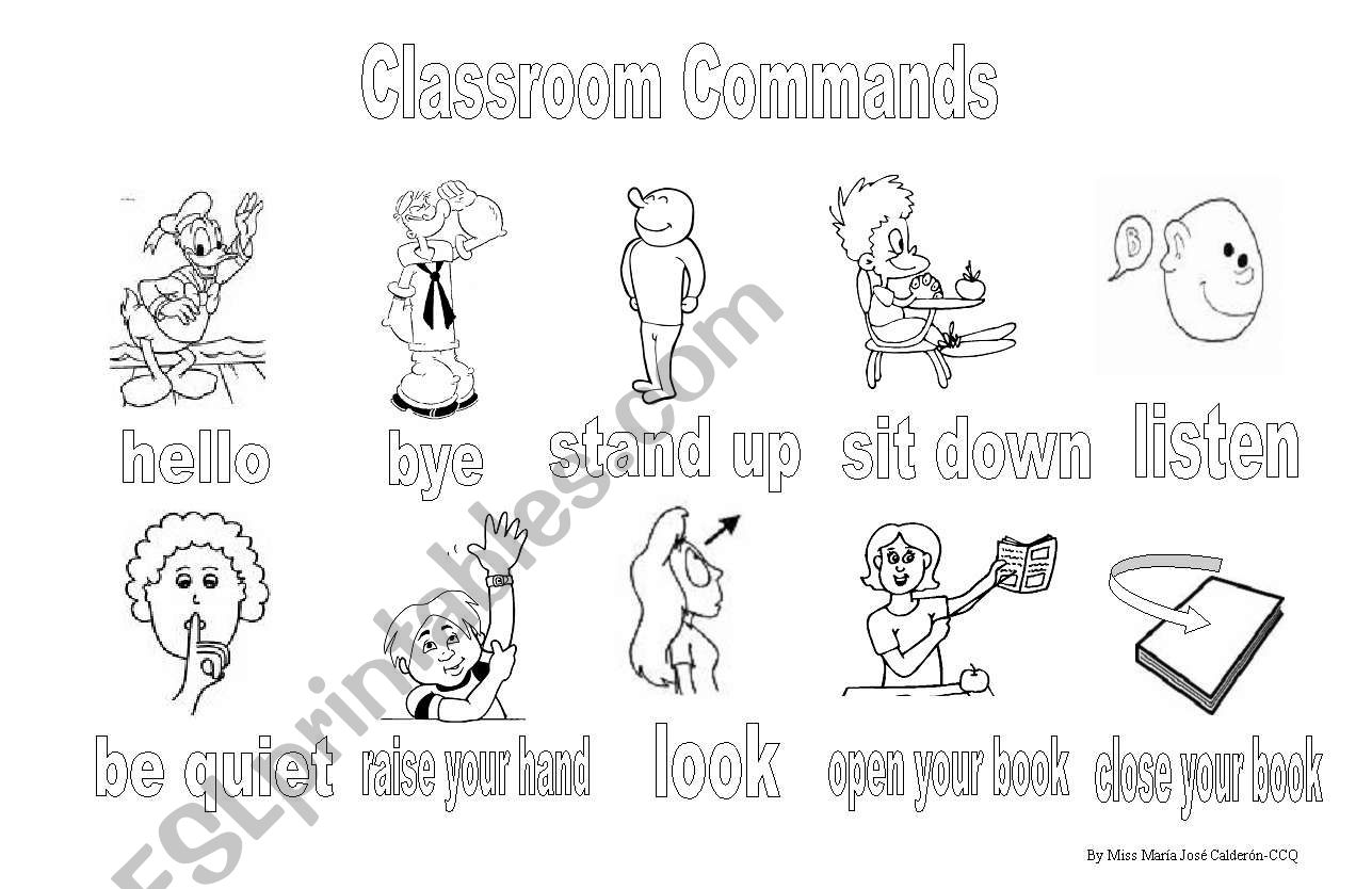 classroom commands worksheet