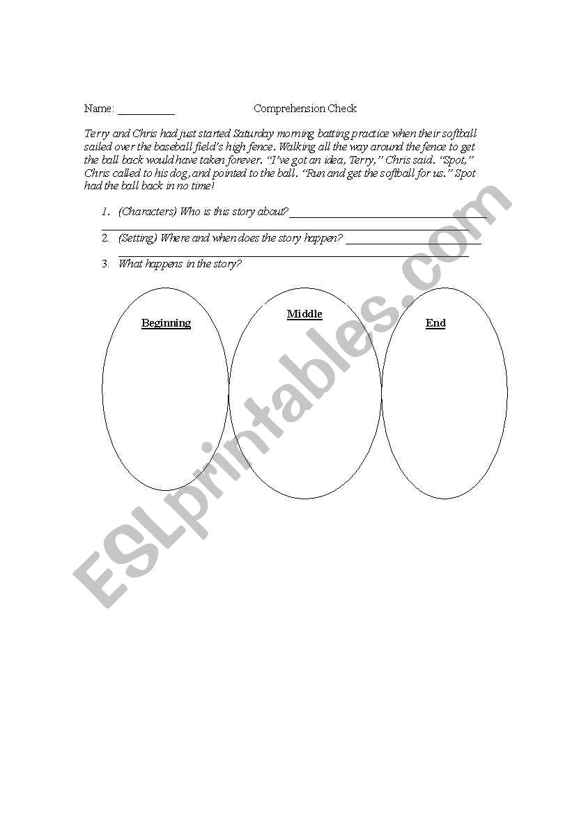 Comprehension Check worksheet