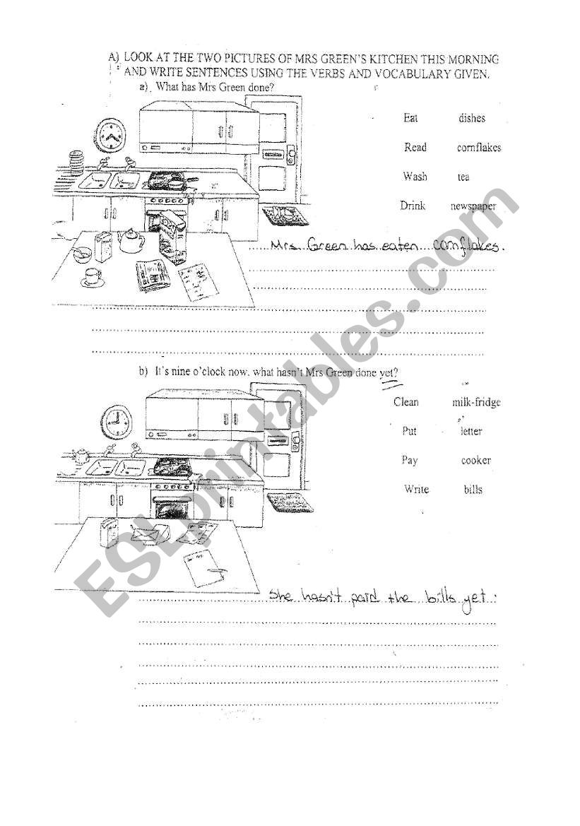 present perfect and quantifiers homework