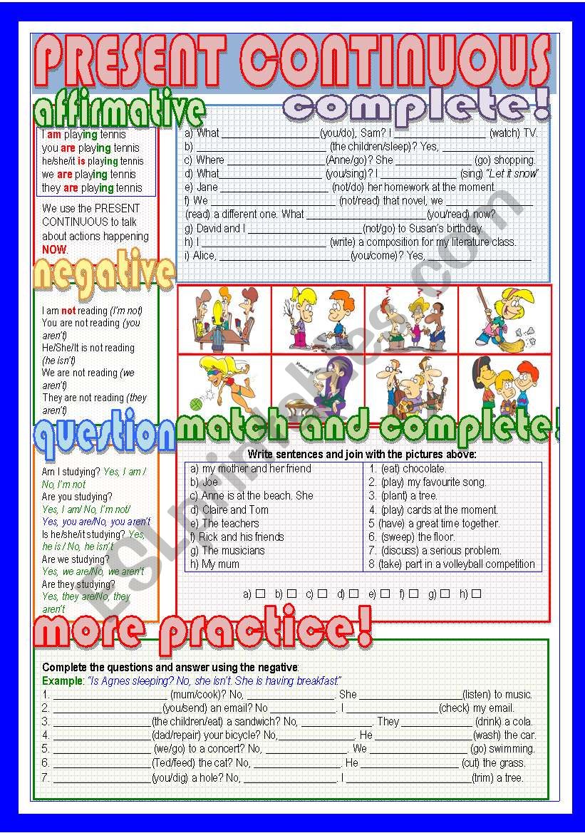 Present Continuous worksheet