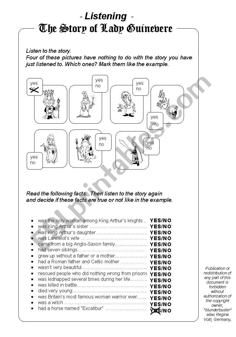 Wales & King Arthur - Listening Comprehension EDITABLE