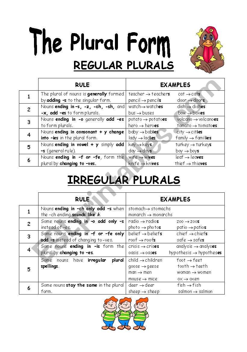 The plural form - grammar guide