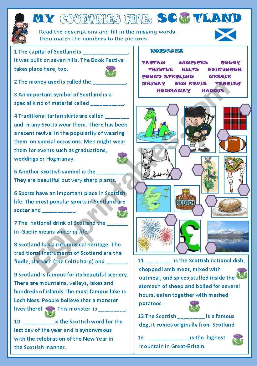 My Countries File: Scotland worksheet