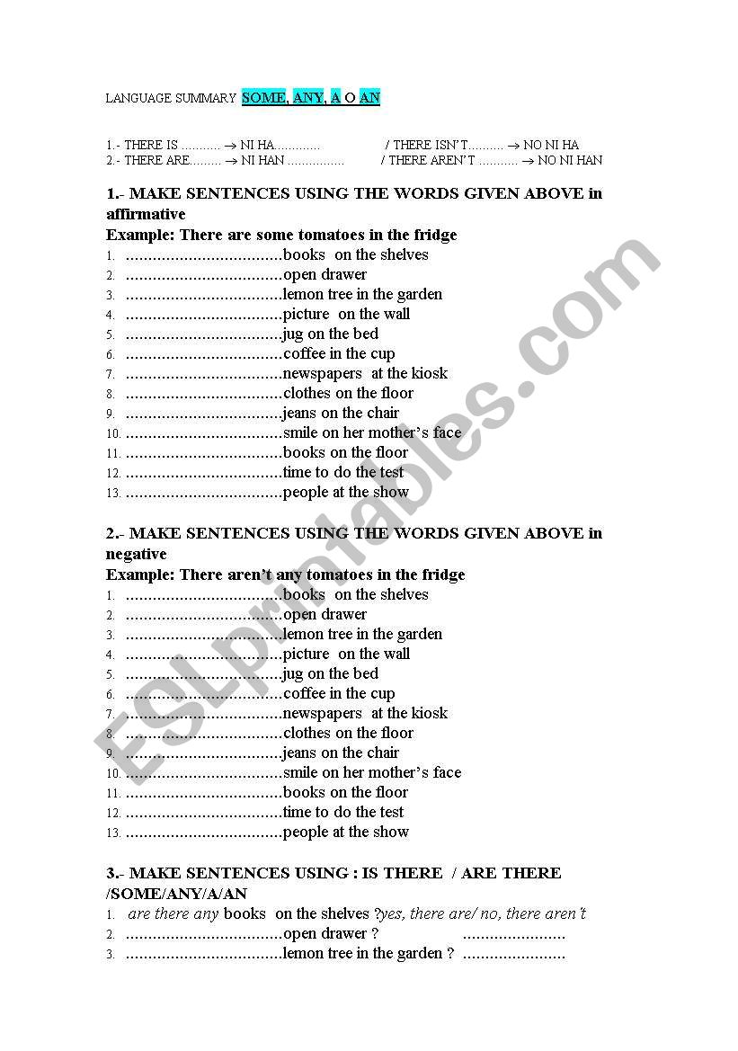 SOME-ANY-A-AN worksheet