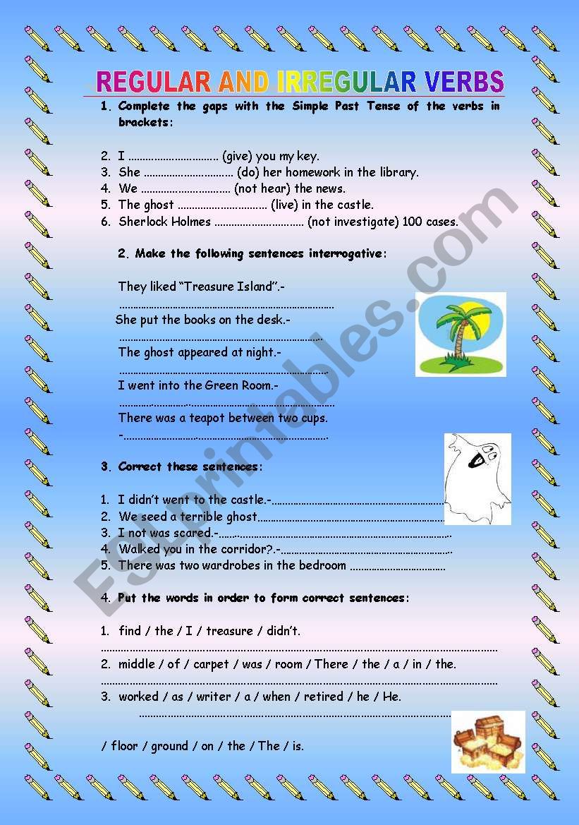 Regular and Irreuglar verbs worksheet