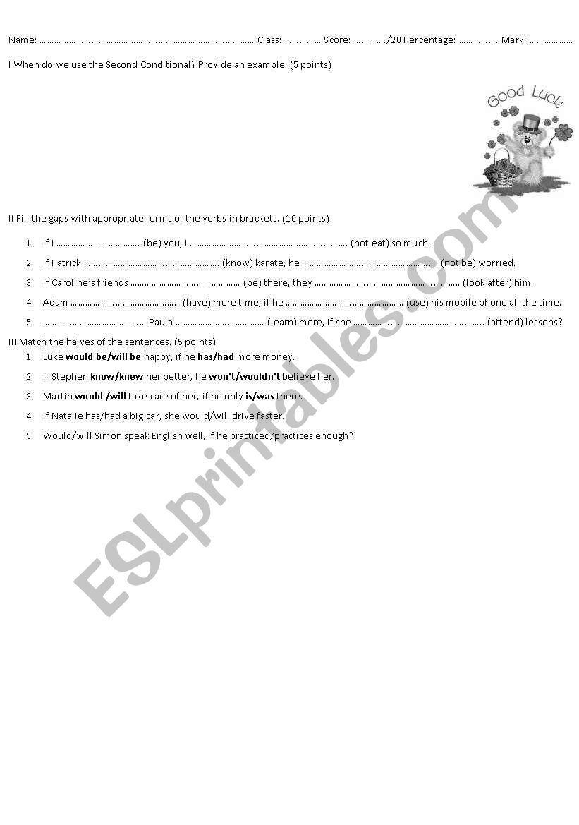 Second conditional worksheet