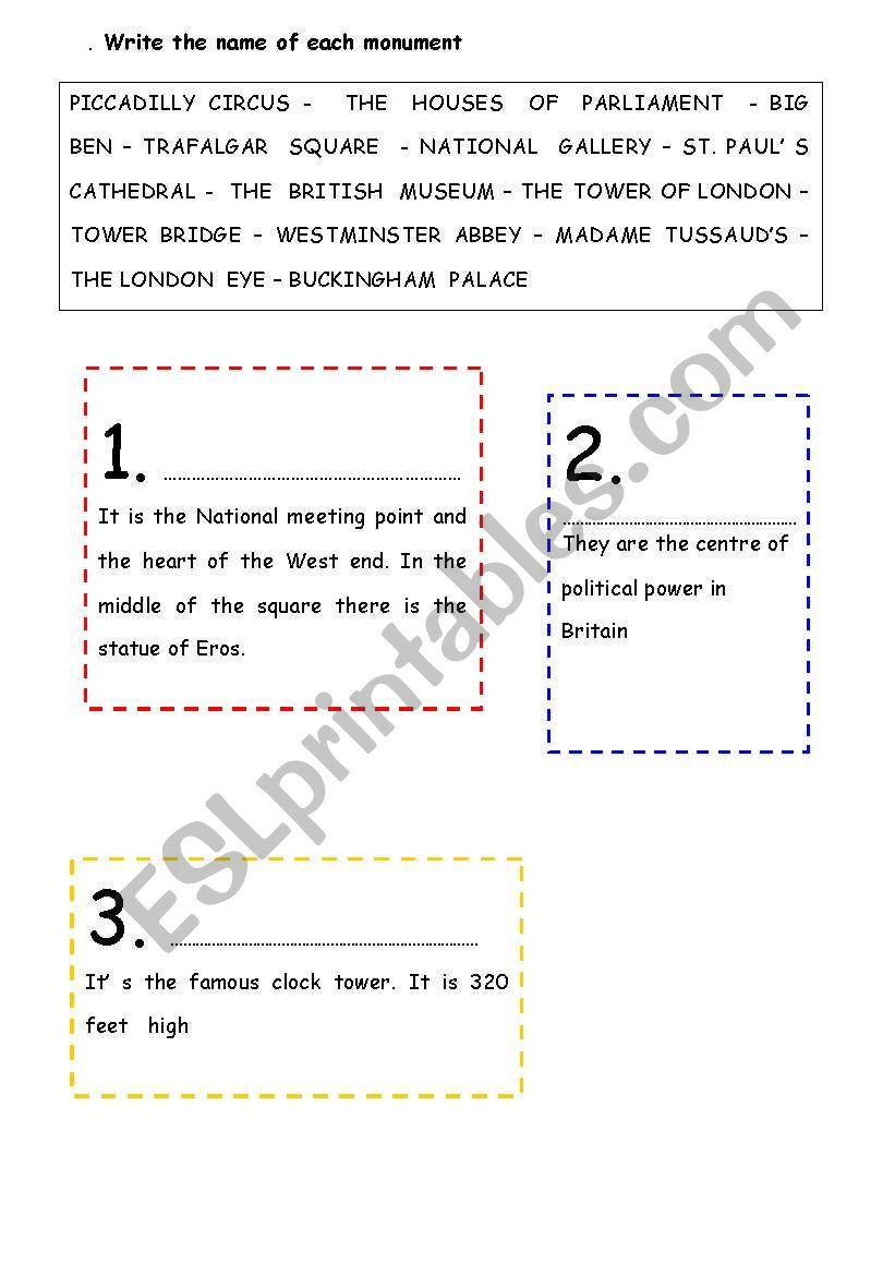 London  quiz worksheet