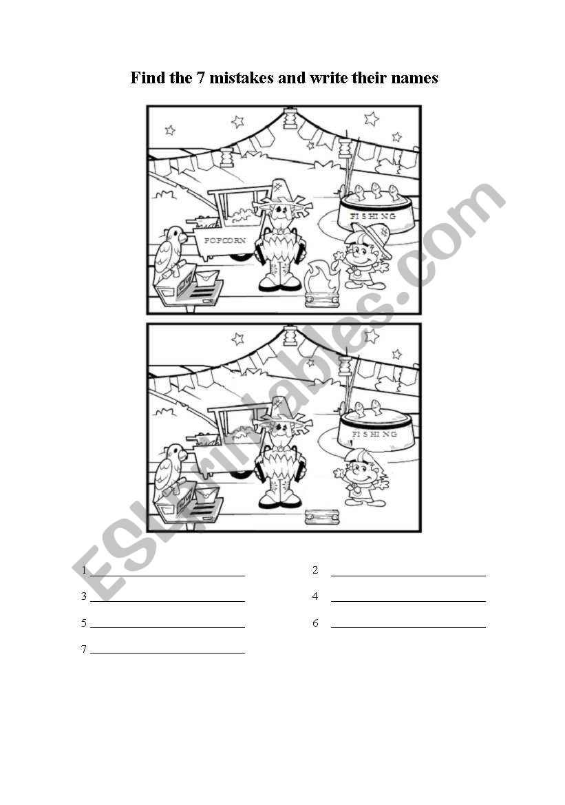 7 mistakes - Country party worksheet