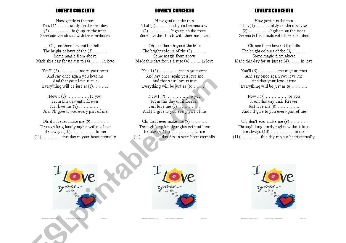 Lover concerto worksheet