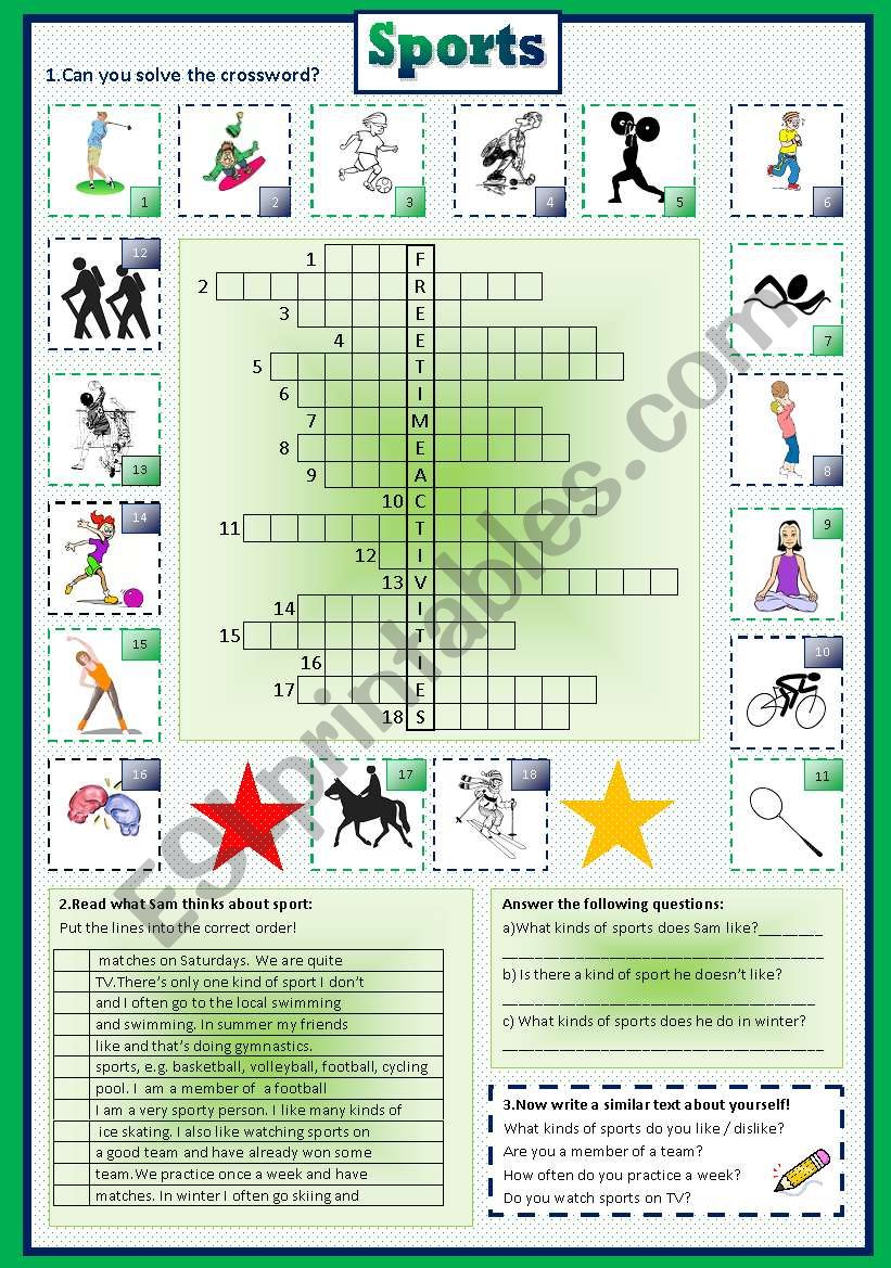 Sports worksheet