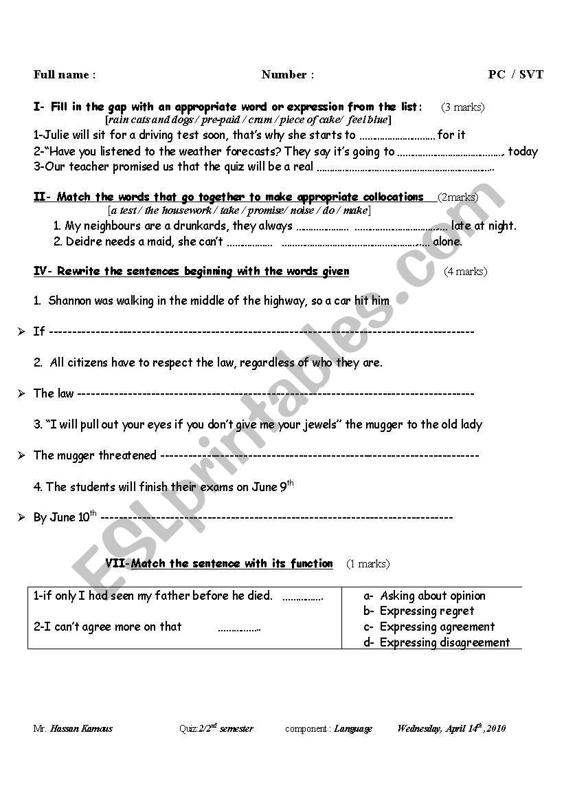 language test-2nd semester-2nd year bac-gateway-morocco