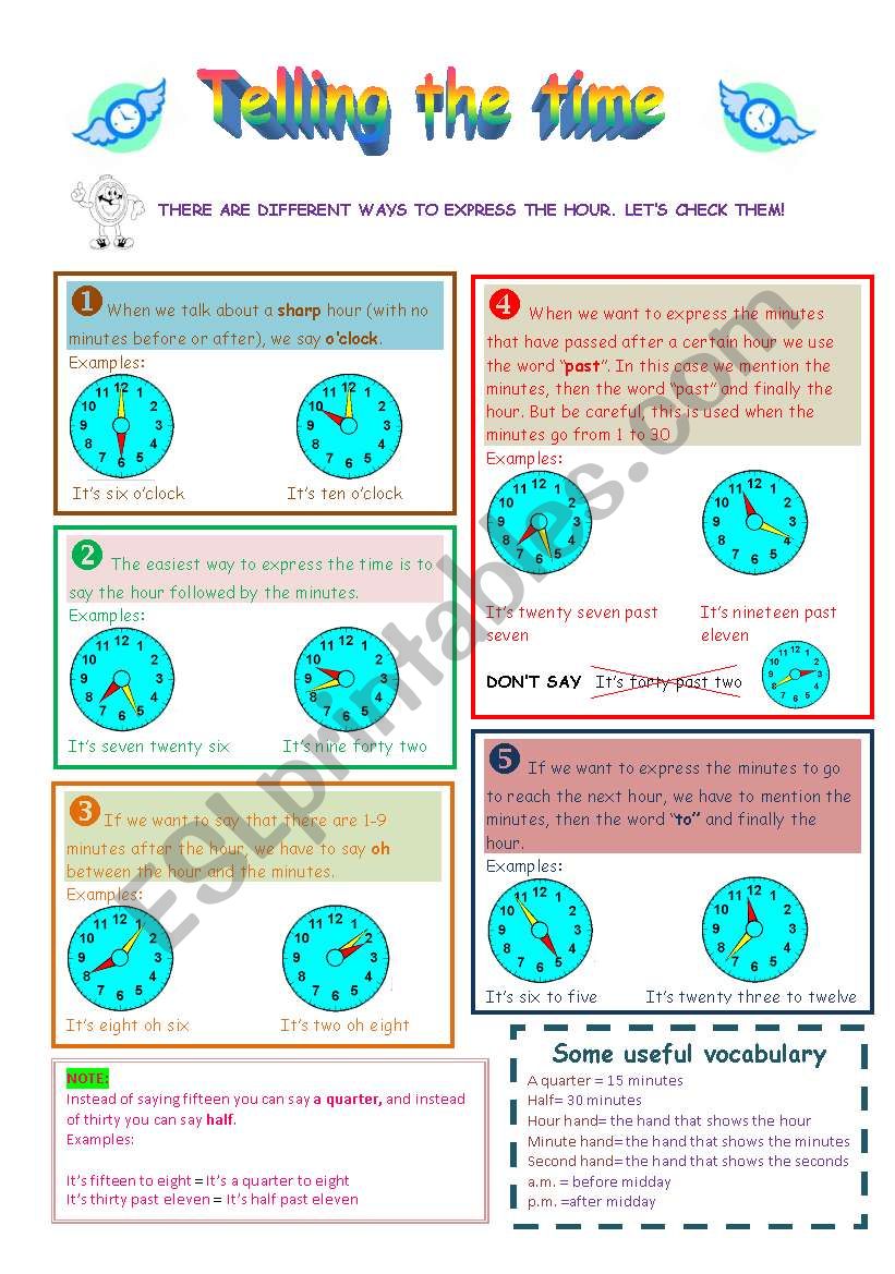 TELLING THE TIME worksheet