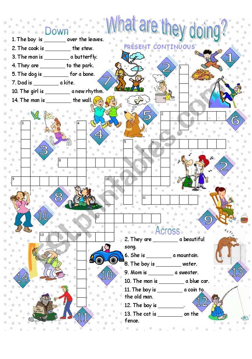 Crosswords - Present Continuous