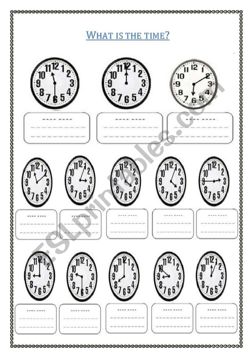 what is the time?- part 2 worksheet