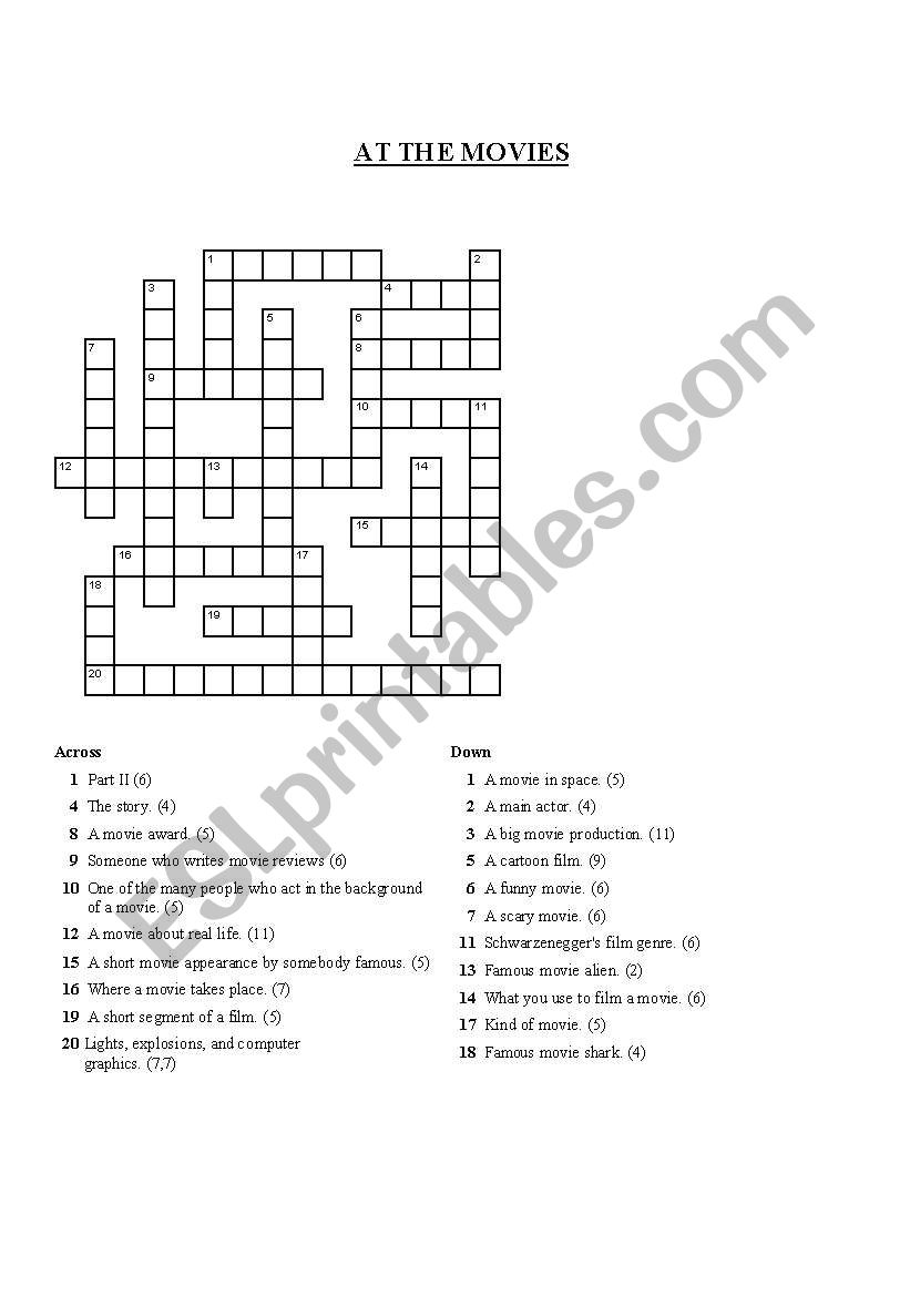 CROSSWORD worksheet