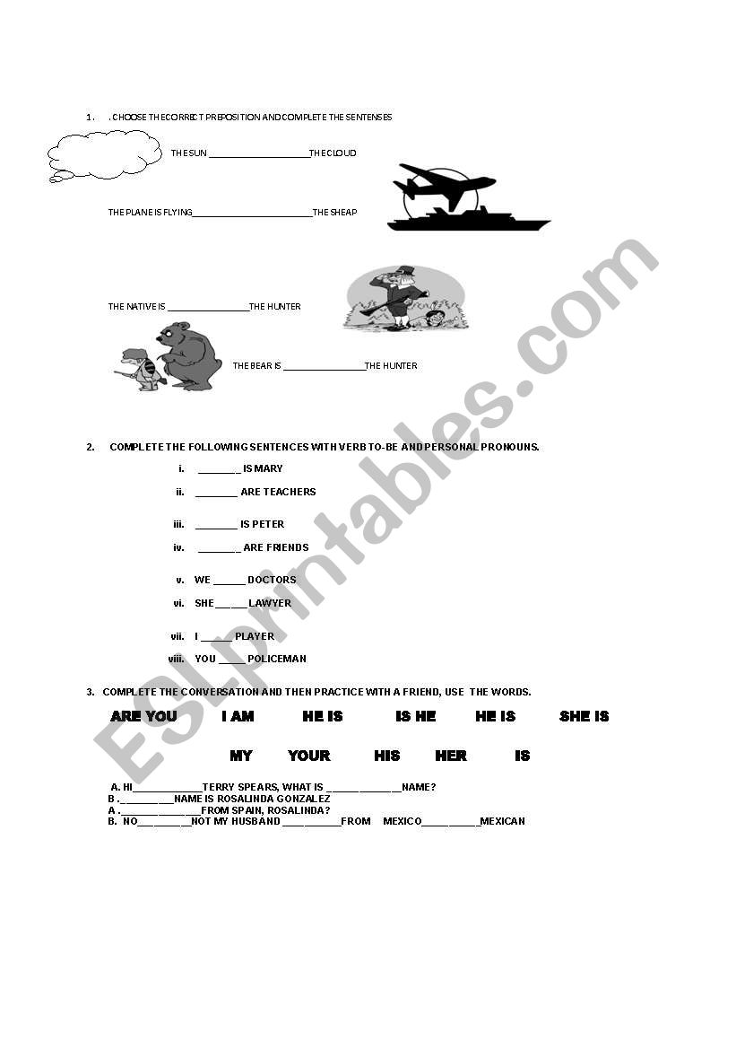 VERB TO-BE worksheet