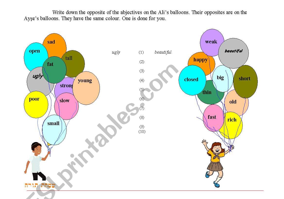 OPPOSITES worksheet